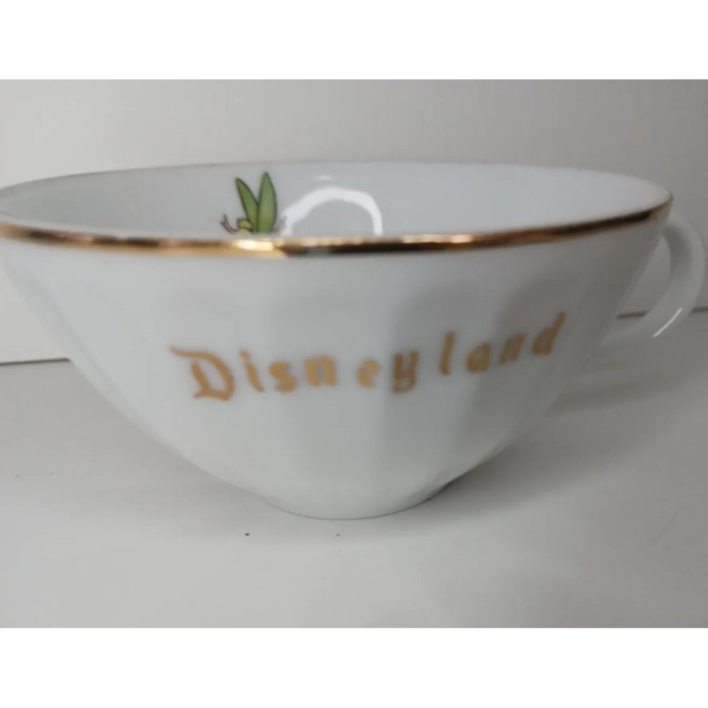 Vintage UNUSED Tinkerbell Disneyland Tea Cup Rare Gold Trim - Picture 3 of 10